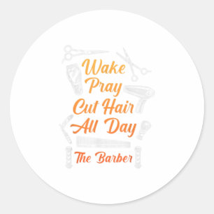 Barbers Christian Hairstylist Prayer hairdresser Classic Round Sticker