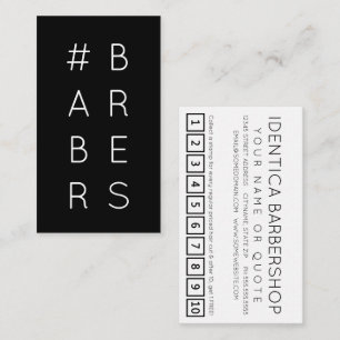 #BARBERS hashtag loyalty punch card