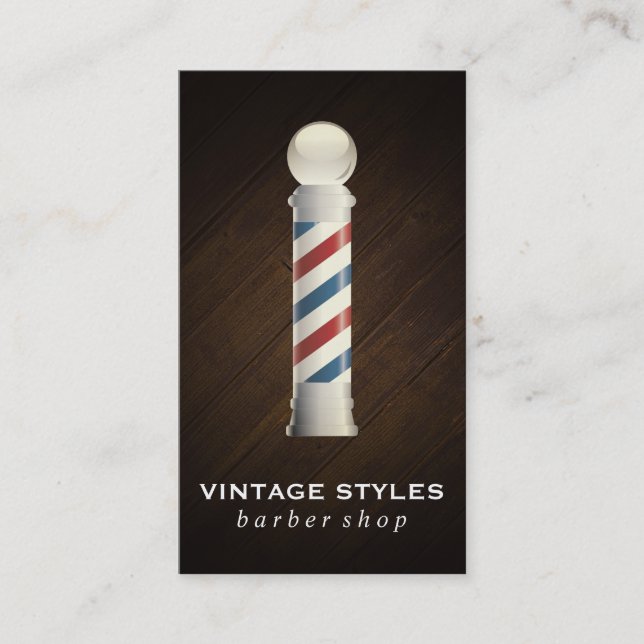 Barbers Poll and Shears Business Card (Front)