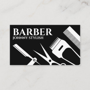 Barbers tools shapes  business card