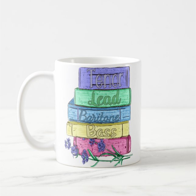 BARBERSHOP AND BOOKS MUSIC AND WORDS  COFFEE MUG (Left)