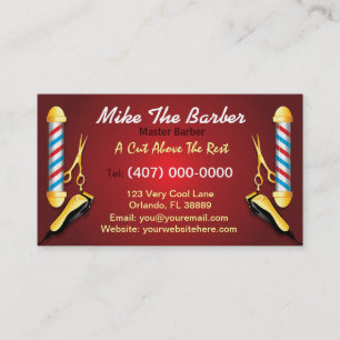 Barbershop (Barber pole and clippers) Business Card