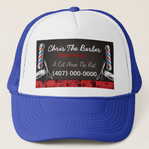 Barbershop Barber pole and clippers Trucker Hat