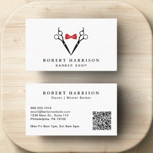 Barbershop Barber QR Code Business Card