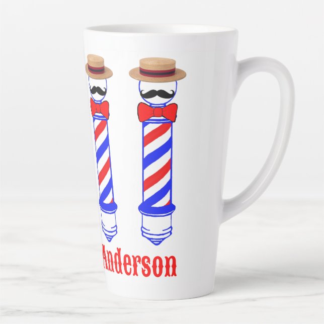 Barbershop Barberpole Singers Personalize  Latte Mug (Right)