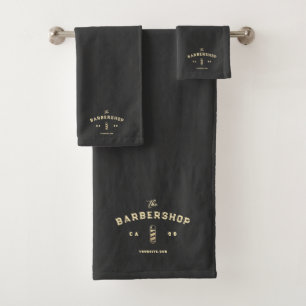 Barbershop Barber's Pole Men's Grooming Bath Towel Set