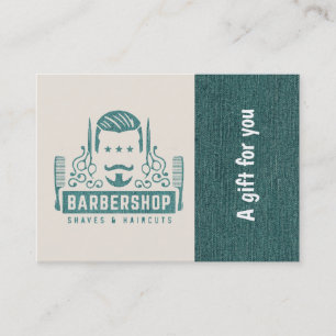 Barbershop blue jeans texture Gift Certificate