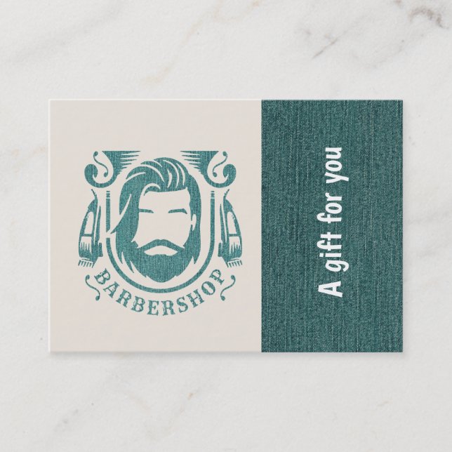 Barbershop blue jeans texture Gift Certificate (Front)