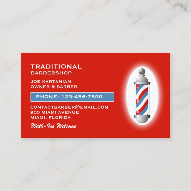 Barbershop Business Card (Front)