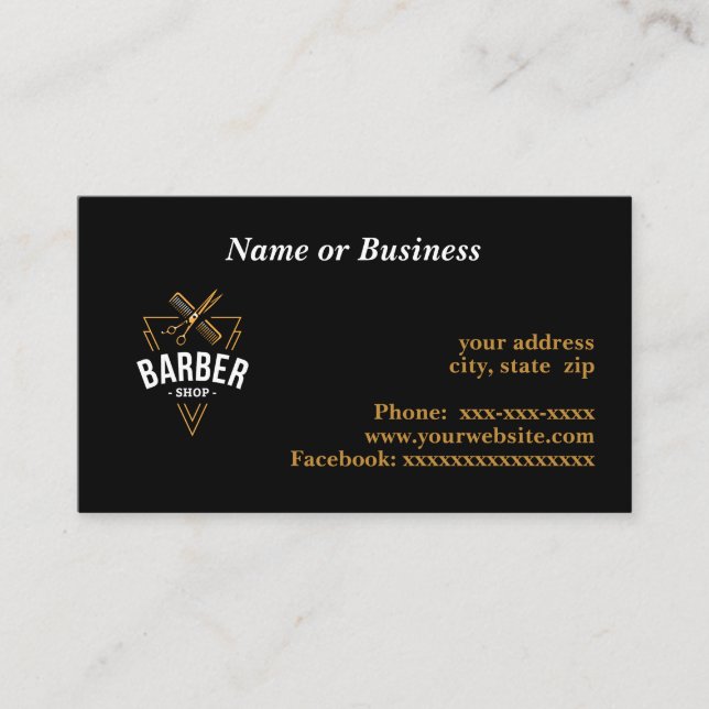 Barbershop Business Card (Front)