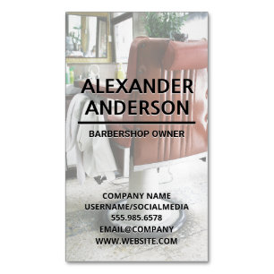 Barbershop Chair Magnetic Business Card