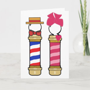 Barbershop Couple Valentine  Holiday Card