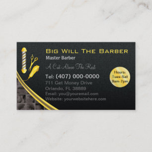 Barbershop (Customizable barber pole, clippers) Business Card