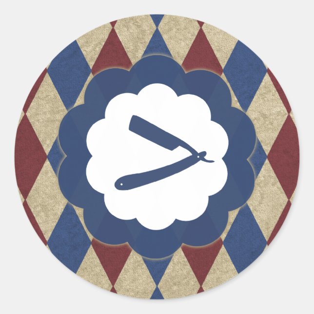 barbershop diamonds classic round sticker (Front)