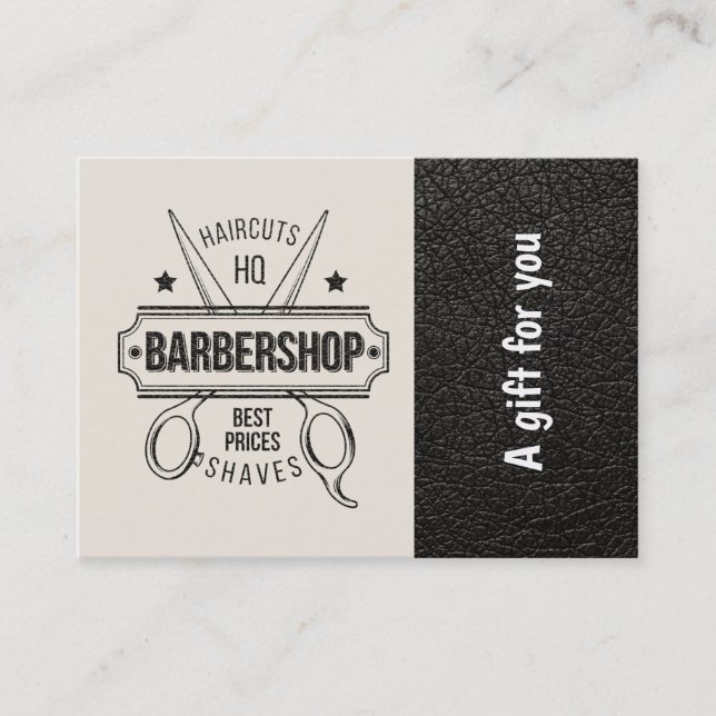 Barbershop en cuir look Certificat cadeau (Devant)