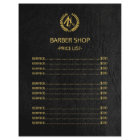 Barbershop gold black price list service menu
