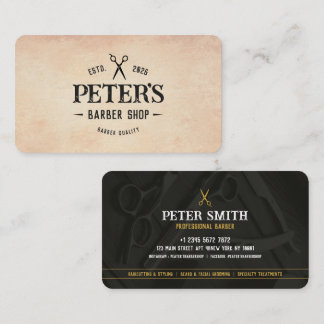 Barbershop Hair Stylist, Salon, Profesional Barber Business Card