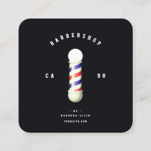 Barbershop Haircut Hairstylist Barber's Pole Square Business Card