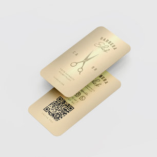 Barbershop Haircut Hairstylist Gold Scissors Business Card