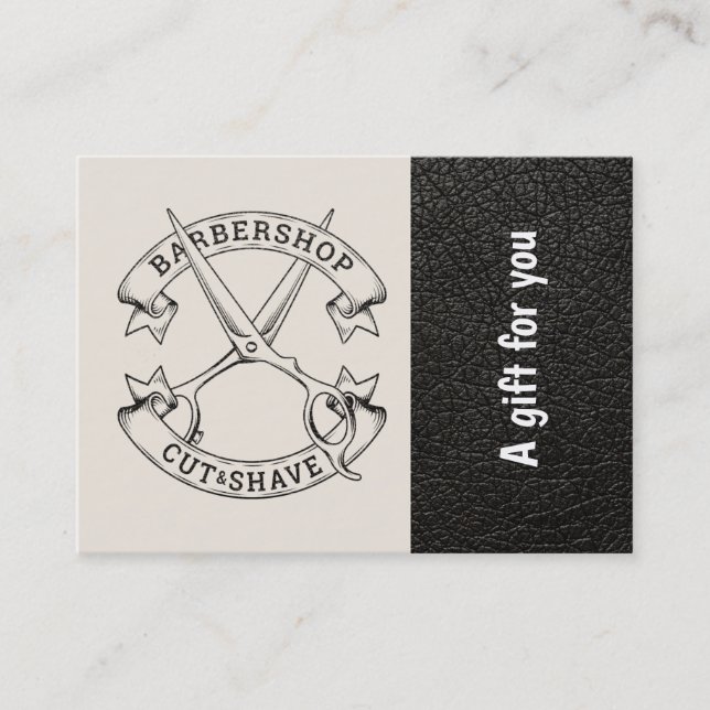 Barbershop leather look  Gift Certificate (Front)