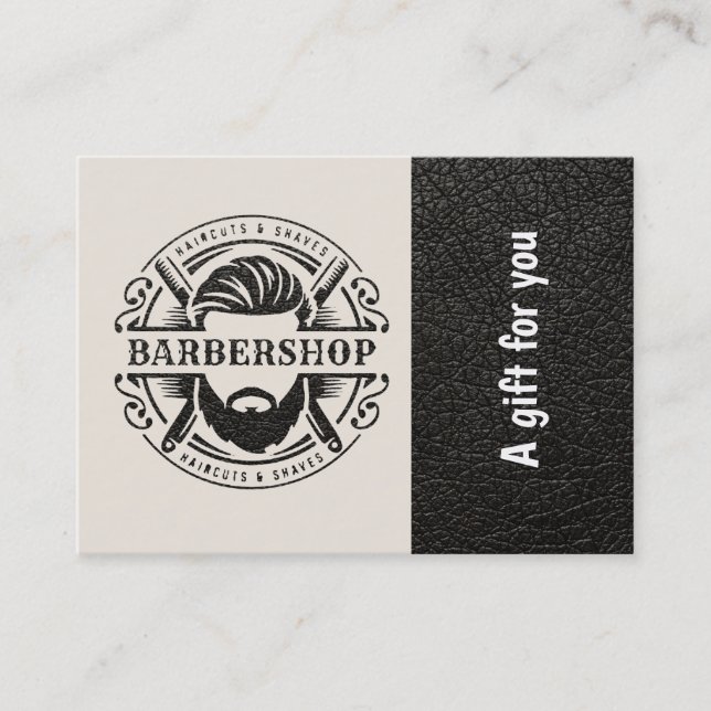 Barbershop leather look  Gift Certificate (Front)