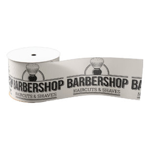 Barbershop leather look grosgrain ribbon