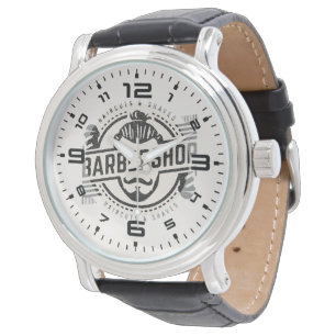 Barbershop leather look watch
