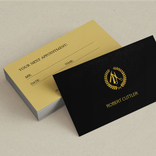 Barbershop luxury black logo appointment template card