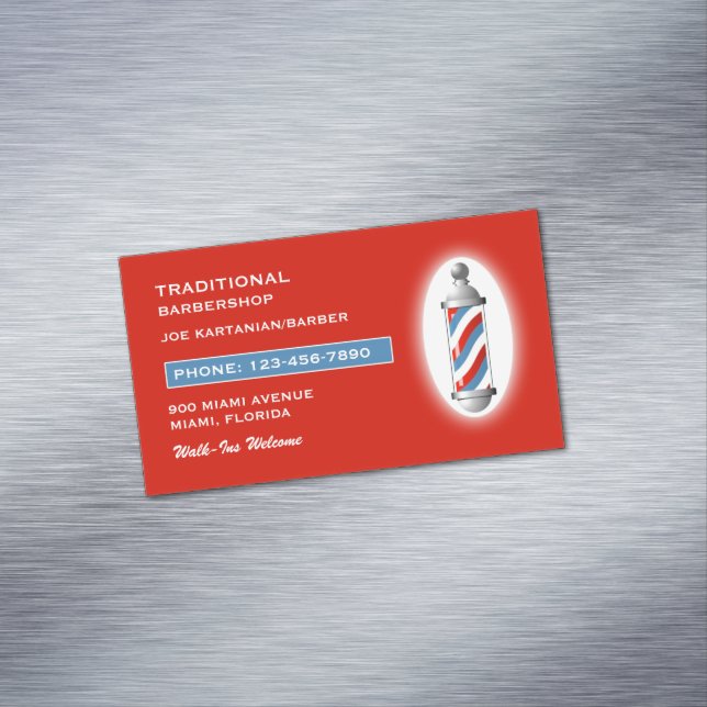 Barbershop Magnetic Business Card (In Situ)
