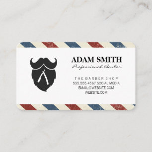 Barbershop Moustache Beard Appointment Card
