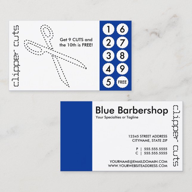 barbershop out punch cards (Front/Back)