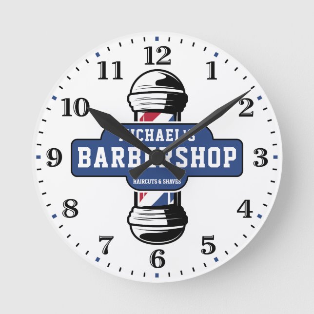 Barbershop Personalized Wall Clock (Front)