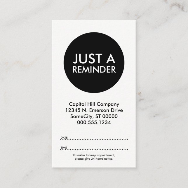 barbershop pole appointment card (Front)