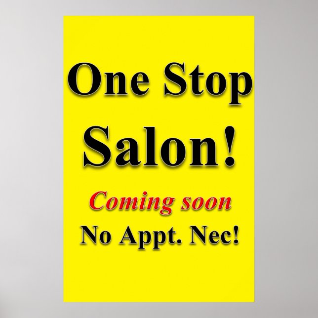Barbershop Posters One Stop Salon Coming Soon (Front)