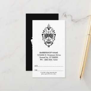 barbershop punk calavera appointment card