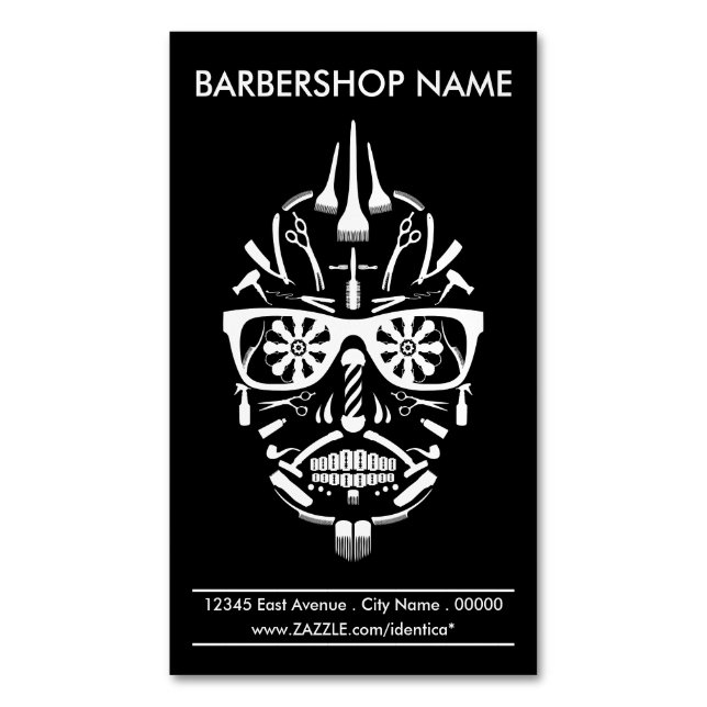barbershop punk calavera 	Magnetic business card (Front Vertical)
