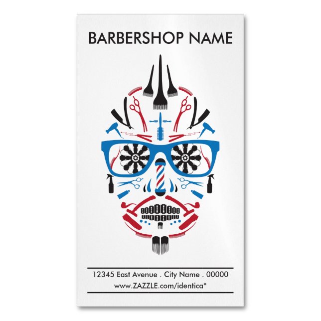 barbershop punk skull 	Magnetic business card (Front Vertical)
