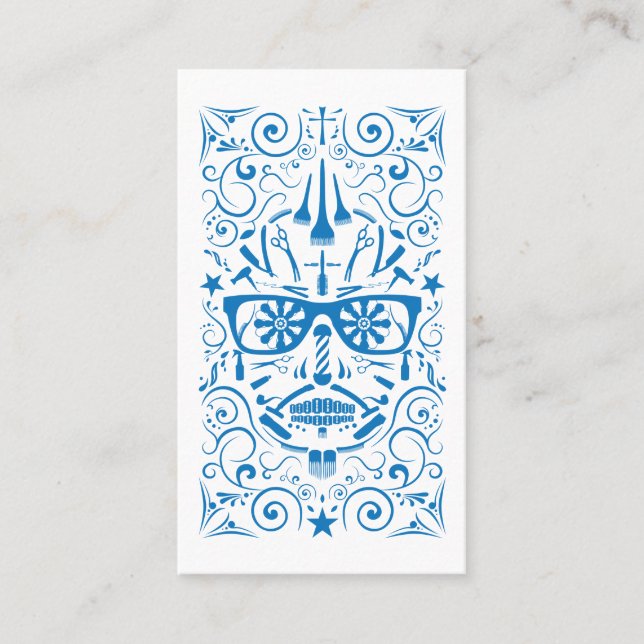 barbershop punk skull punch card (Front)