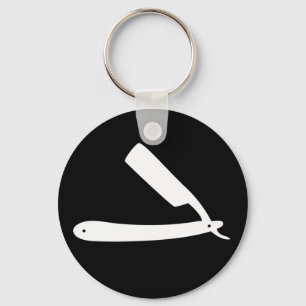 barbershop razor keychain