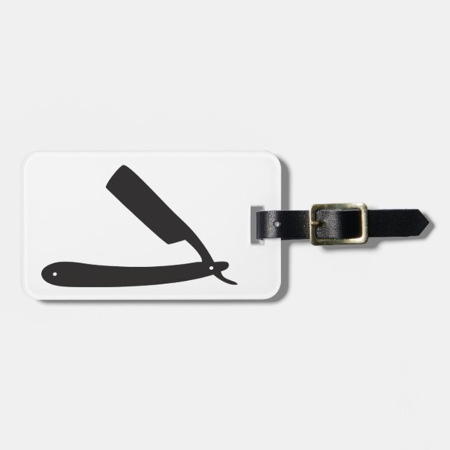barbershop razor luggage tag (Front Horizontal)
