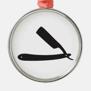 barbershop razor metal ornament