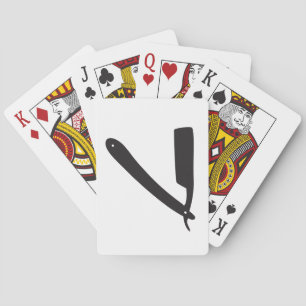barbershop razor playing cards