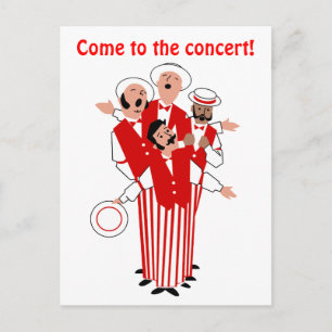 Barbershop Red Quartet Personalize Invitation Postcard