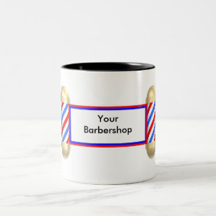 Barbershop scroll Two-Tone coffee mug