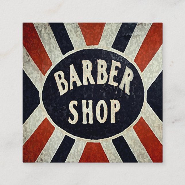 Barbershop Sign Square Personalize Square Business Card (Front)