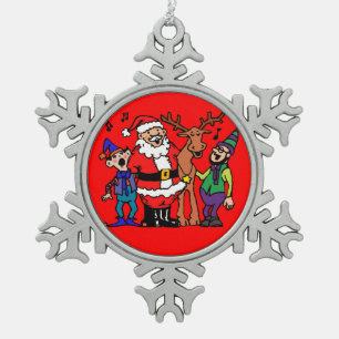 Barbershop Snowflake Pewter Christmas Ornament