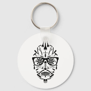 barbershop sugar skull keychain