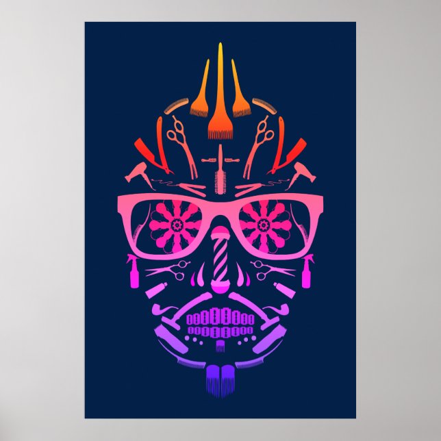 barbershop sugar skull poster (Front)