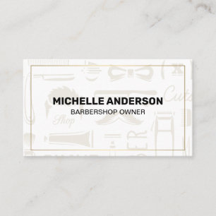 Barbershop Tools Background Business Card