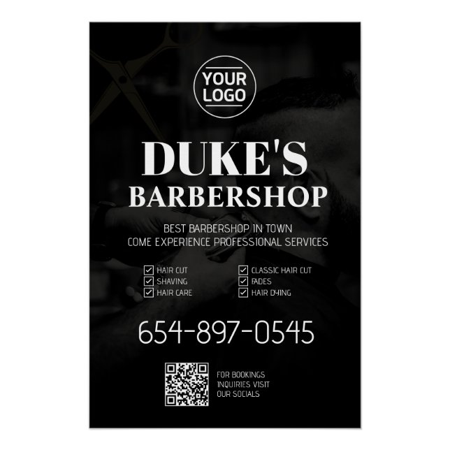 Barbeshop Services Custom Glossy  Poster (Front)